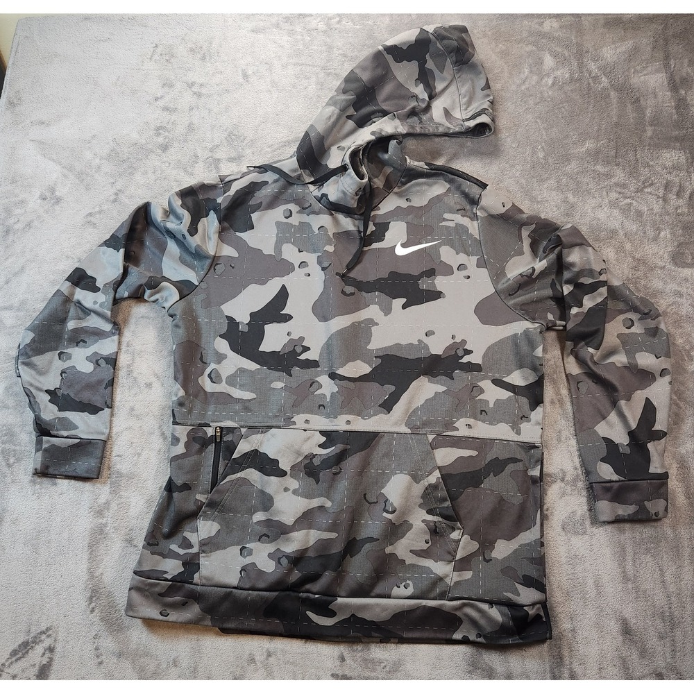 Nike Hoodie Mens XL Green Therma-Fit Training Camo Athleisure